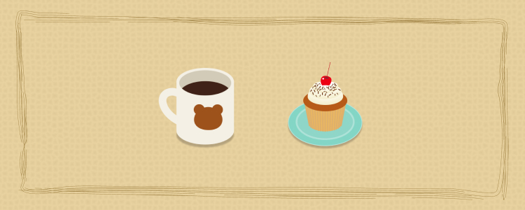コーヒータイム(コーヒーとカップケーキ)